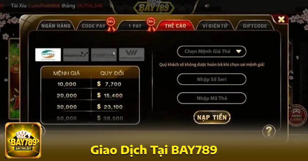 Bay789 24 Bay789 đã tối ưu hóa quy trình nạp và rút tiền mọi giao dịch đều được xử lý nhanh chóng